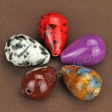 High quality colored teardrop porcelain beads 24*35mm for jewelry making