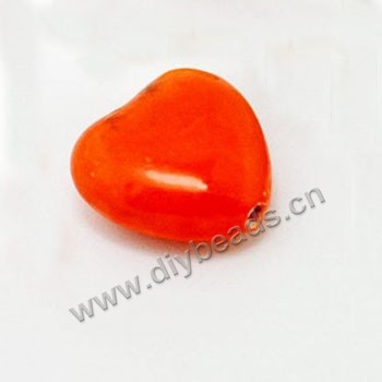 bead,porcelain, red,25*27mm double-sided heart, 3mm hole, sold per pkg of 3 bags (10pcs/bag).