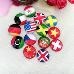 Wholesale Best Price 25mm round flatback handmade national flags glass cabochons for DIY jewelry