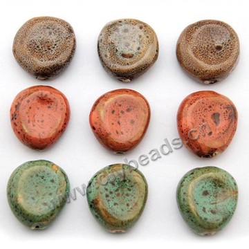 Porcelain bead, spacer beads, mixed color, 8mm*22mm. Sold per pkg of 100pcs.