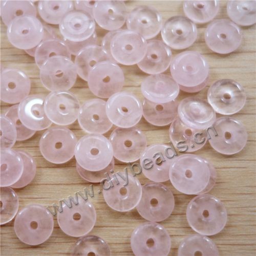 Bead,rose quartz,10mm wheel spacer beads.Sold per pkg 50pcs