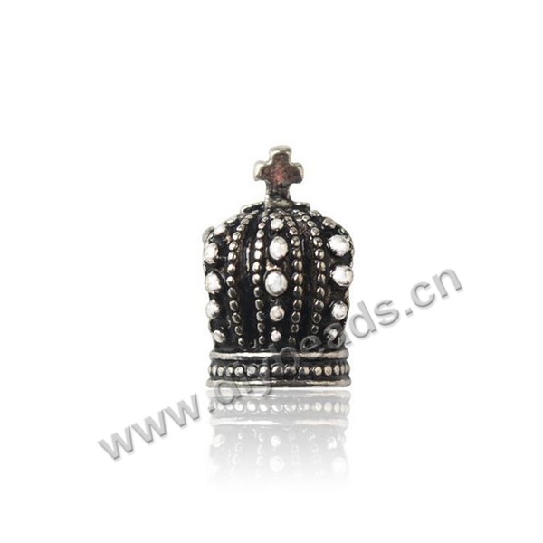 Bead,big-hole beads,zinc alloy,crown shape,9.5*14.5mm,Sold per pkg of 100pcs