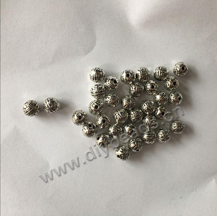 8mm auspicious clouds charm findings Tibetan silver alloy beads for making bracelet