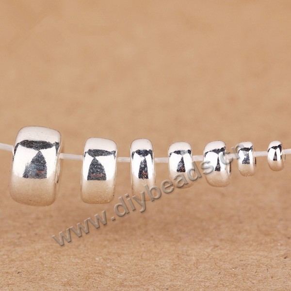 Spacer Bead, 925 sterling silver, flat round, 8mm diameter, 3mm hole, silver, Sold per pkg of 1 bag-(10 pieces).