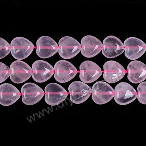 Bead, rose quartz (natural), 16x16mm puffed heart. Sold per 15-inch strand