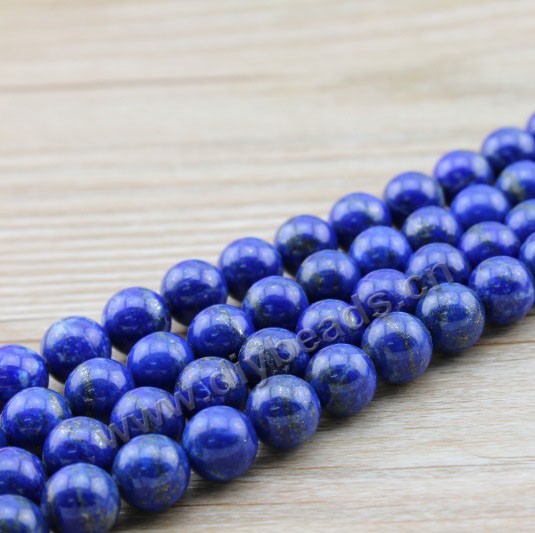 Bead, lapis lazuli (dyed), 14mm round,  Mohs hardness 5 to 6. Sold per 15-inch(38cm) strand