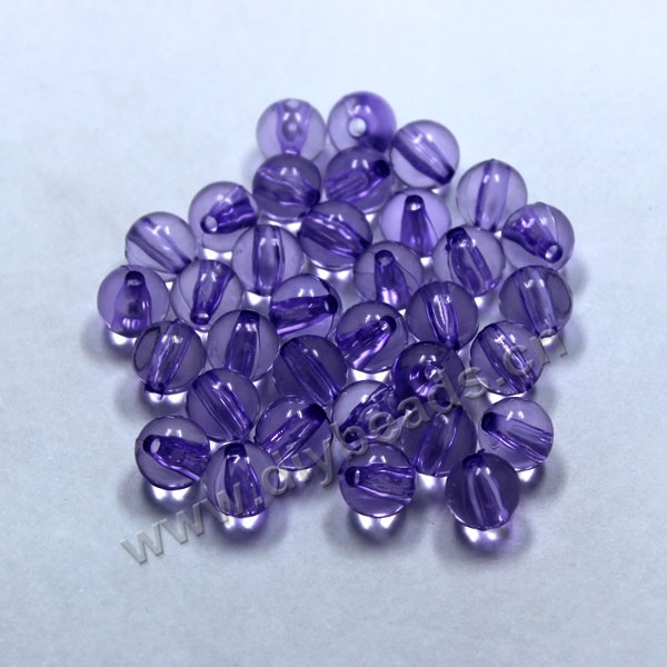 Bead, acrylic, lucid dark purple, 10mm round. Sold per pkg of 100ps