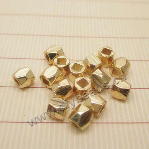 Bead, brass 24k gold filled 3mm faceted square beads,  Sold per pkg of 1 bag-100 pieces.