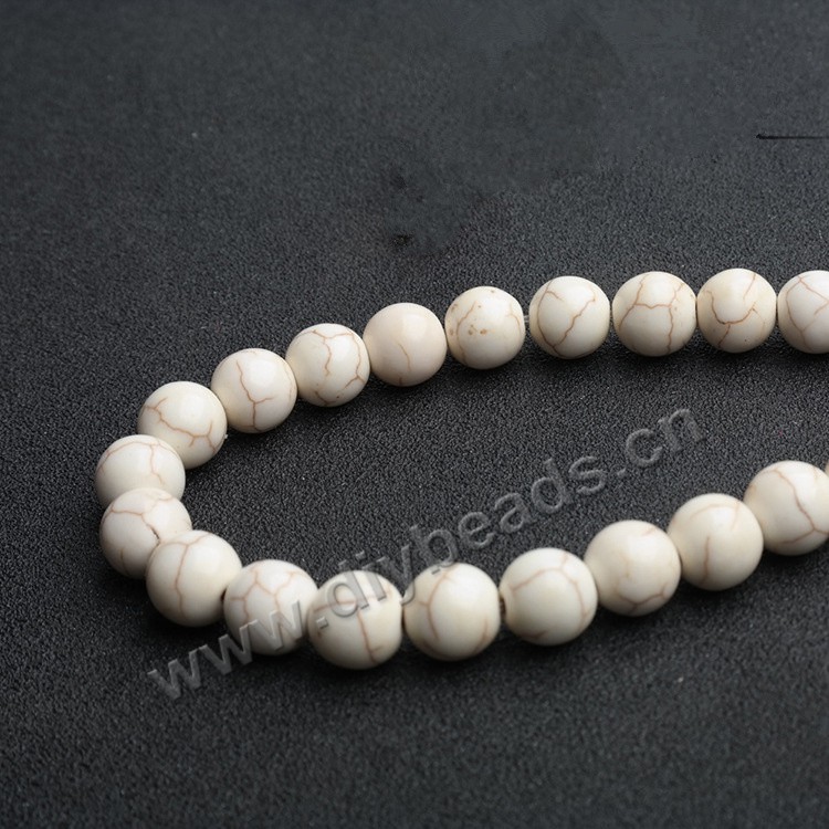 Cheap 12mm natural howlite round gemstone beads for jewelry making,sold per pkg of 10strands