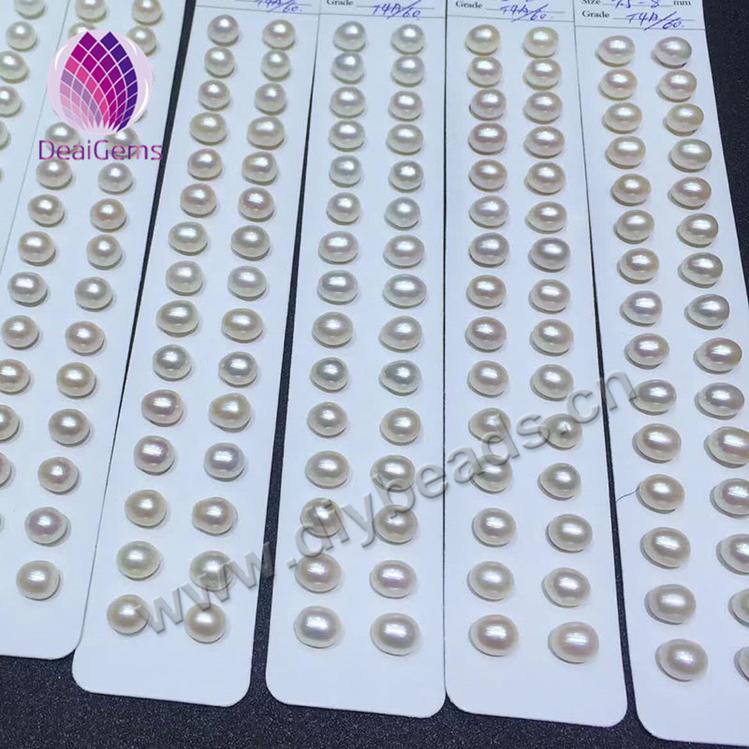 Wholesale AAAA paired freshwater oval pearl 6--10mm half drilled loose pearl for jewelry eardrop necklace