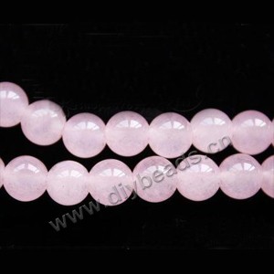 Bead, pink jasper (dyed), 12mm round. Sold per 15-inch strand