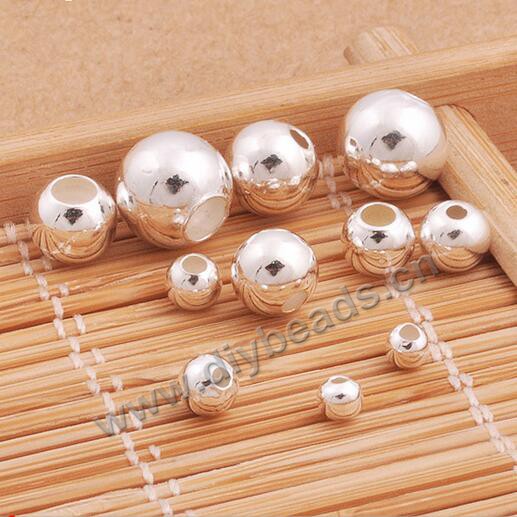 Round smooth 925 sterling silver beads ,Sold per pkg of 100pcs