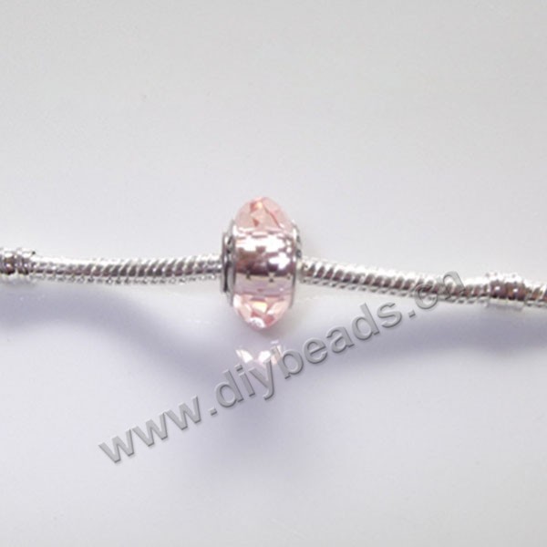 beads,glass, large hole beads pink, 14x8.5mm. Sold per pkg of 20ps