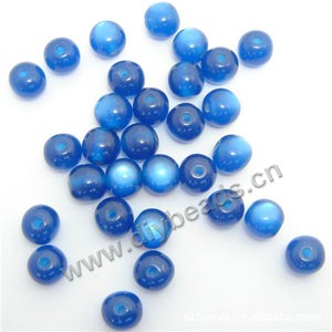 Bead, acrylic, cat's eye  blue, 10mm round. Sold per pkg of 60ps