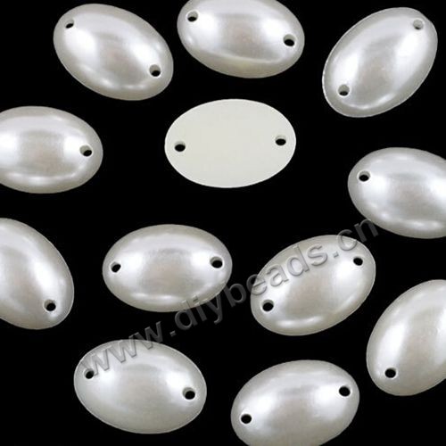 imitation pearl,acrylic sew on pearl,white with two holes,flat back,8x10mm oval.Sold per pkg of 500pcs