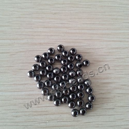 Bead,925 silver,black gold plated 925 silver,4mm,round,Sold per pkg of 200 pieces.