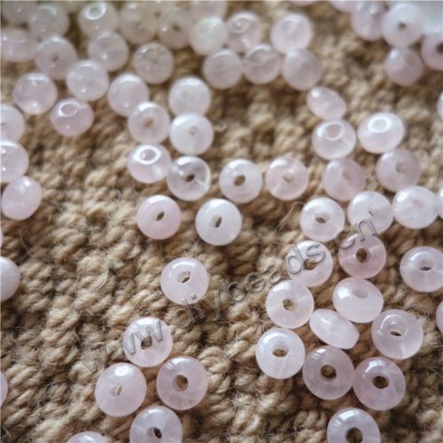 Bead,rose quartz,8mm spacer wheel beads.Sold per pkg 50pcs