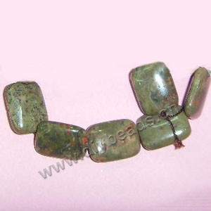 Bead, autumn jasper (natural), 25x18mm puffed rectangle Sold per pkg of five 15-inch strand