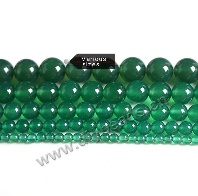 Factory direct 14mm green agate beads loose round 