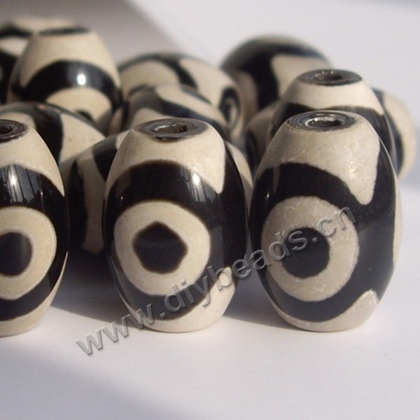 Bead,three eyes agate,black color,12*16mm oval. Sold per pkg of 100 pcs