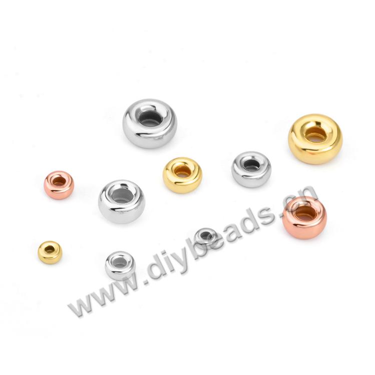 New product jewelry findings flat round wheel shape 925 sterling silver spacer beads for jewelry making 