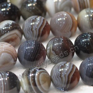 Bead, Botswana agate (natural), 18mm round. Sold per 16-inch strand.