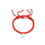 Bracelet, red line with 925 silver fish beads,sold per pkg of 10 pc.