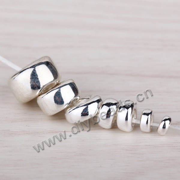 Spacer Bead, 925 sterling silver, flat round, 10mm diameter, 4.5mm hole, silver, Sold per pkg of 1 bag-(5 pieces).