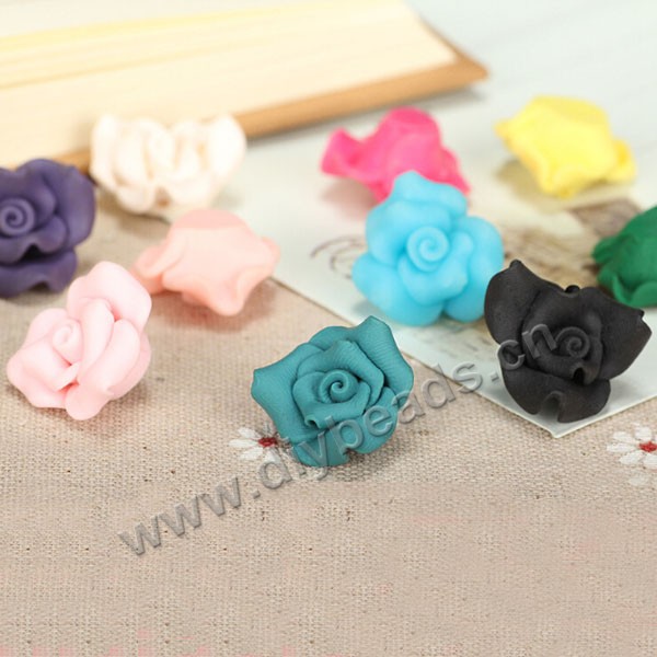 Bead, polymer clay,mixed color ,20x12mm flower. Sold per pkg of 5.