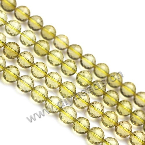 Bead, Citrine (Dyed), 6mm 128facted round, Sold per 15-inch strand