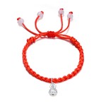 Bracelet, red line with 925 silver buddha beads,for prayer beads,sold individually. .