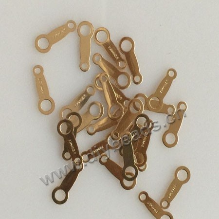 findings, unfinished chain finding, gold-plated chain findings tabs, sold per pkg 100 pcs