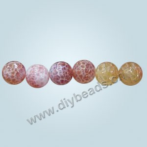 Bead, red fire crackle agate (D/H), 10mm faceted round. Sold per 16-inch strand.