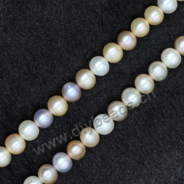 Pearl, cultured freshwater, colorful, 8-9mm round. Sold per pkg of 1 strand.