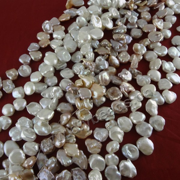 Pearl, cultured freshwater,white pink purple,9-12mm diamond, A grade. Sold per bag of one strand