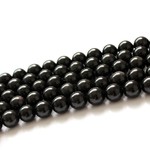 Bead, black obsidian (natural), 10mm round, A grade. Sold per 16-inch strand