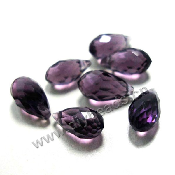 Bead, glass, purple, 20x10mm top-drilled faceted teardrop, diy beads, pendant, wholesale cheap,factory price. Sold per pkg of 5bags-(20pcs/bag).