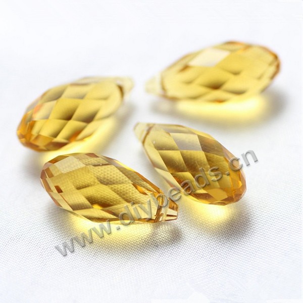 Bead, glass, gold, 20x10mm top-drilled faceted teardrop, diy beads, pendant, wholesale cheap,factory price. Sold per pkg of 5 bags-(20pcs/bag).