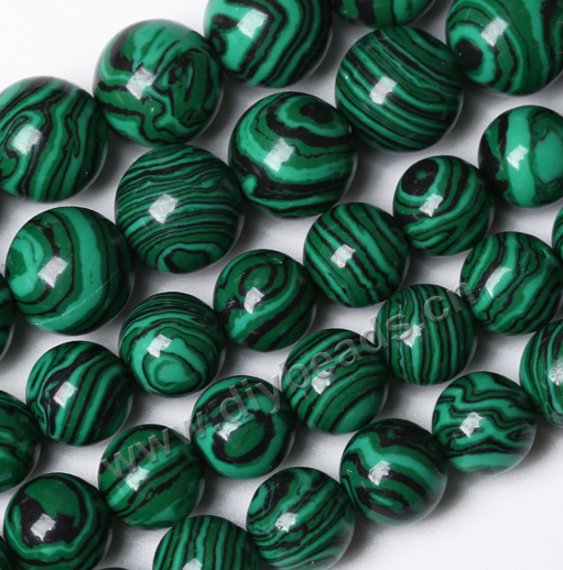wholesale 6mm simulation Synthetic malachite Round beads for DIY making