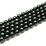 Bead, green goldstone (manmade), 2mm round. Sold per 16-inch strand