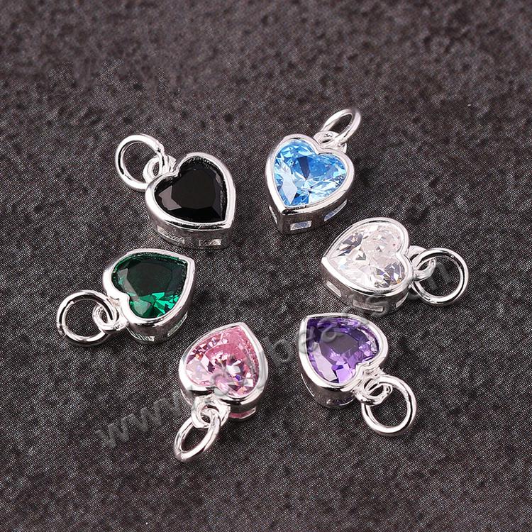 925 Sterling Silver Micro Set Zircon Heart Pendant