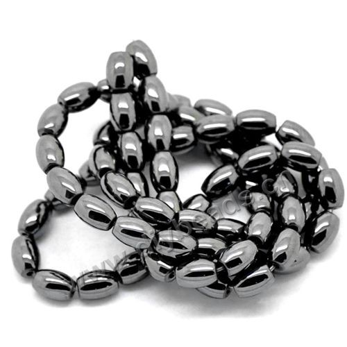 hematite Bead,balck,6x4mm oval. Sold per 10strands
