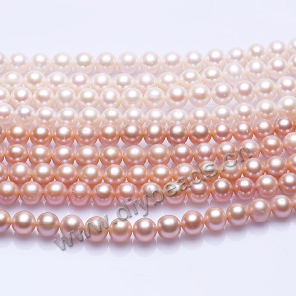 Pearl, cultured freshwater,purple pink,6-7mm round, AAAA grade. Sold per bag of one strand