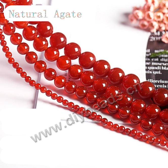 Wholesale high quality natural 10mm round Red agat