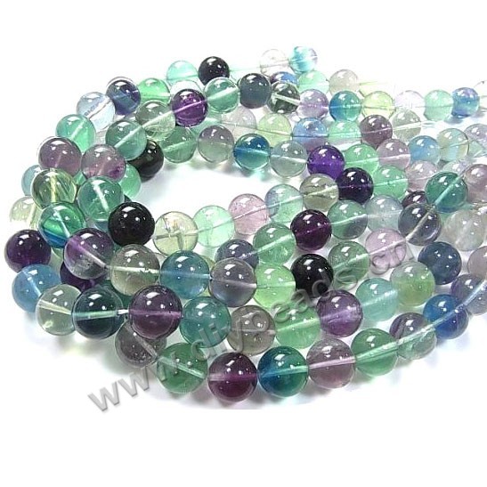 Bead, rainbow fluorite (natural), 6mm round, A grade, Mohs hardness 4. Sold per 15-inch strand