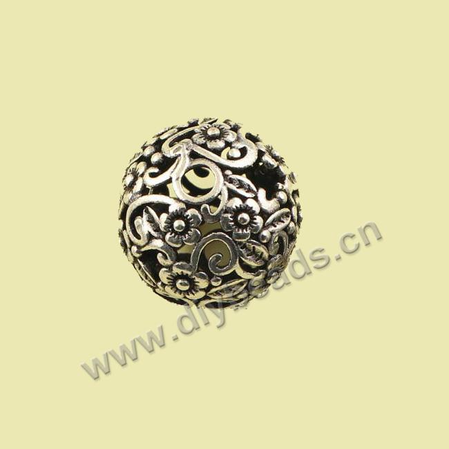 beads, 925 sterling silver charm, loose beads, 10mm, Antique Silver color,sold per okg of 10pcs