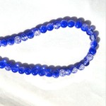 Bead,two tone crackle glass, blue and white, 8mm round. Sold per 32-inch strand, approximately 100ps/strand