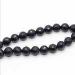 Bead, blue goldstone (manmade), 10mm 128-faceted round. Sold per 16-inch strand