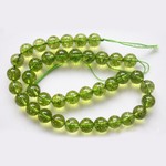 Bead, peridot (dyed), 6mm round,Mohs hardness 6-1/2 to 7. Sold per 15-inch strand