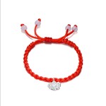 Bracelet, red line with 925 silver lock beads,sold per pkg of 5 pc.